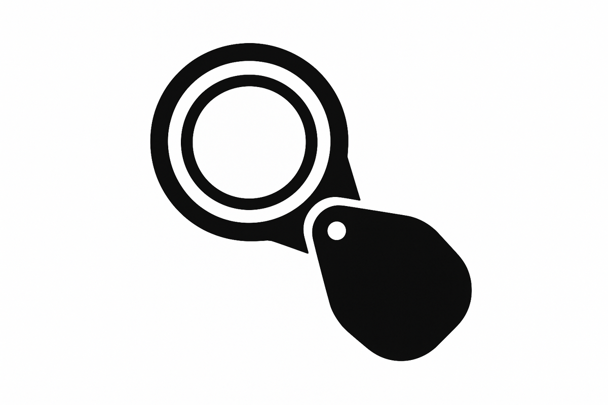 magnifiying loupe jewelry black icon