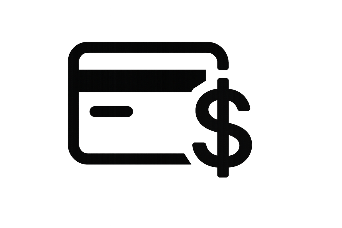 DOLLAR PAY BLACK ICON PNG TRANSPARENT 